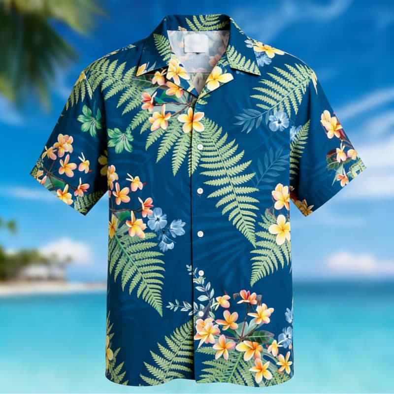 Outdoor Adventure Vacations - Men's Premium Hawaiian Floral Print Button